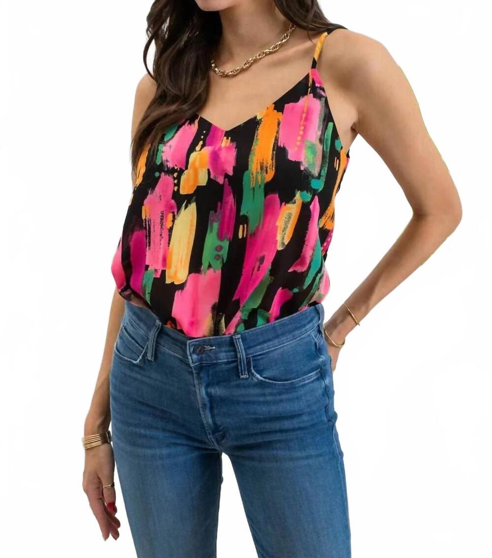NEW MINE brush stroke top in multicolored
